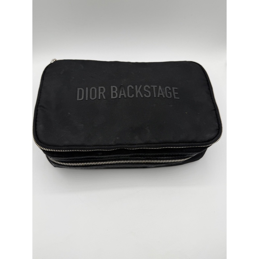 Diorβ Backstage Black Polyester Makeup Brush Pouch Case Bag 10"x6"x2.5"